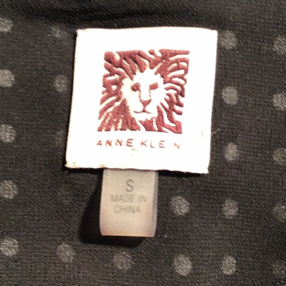 Anne Klein long sleeve high known blouse mini dot pattern S - Picture 5 of 5